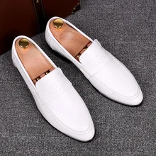 Italia/белые лоферы; кожаная модельная обувь; повседневные мужские шлепанцы; распродажа; обувь оптом; Hommes; кожаный оксфорды Gommini