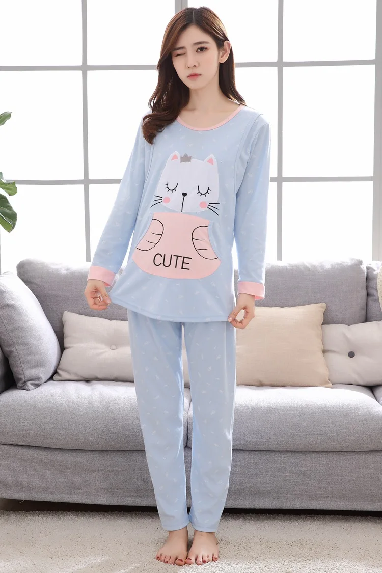 Maternal Clothes Spring Autumn Women's Feeding Clothing Set