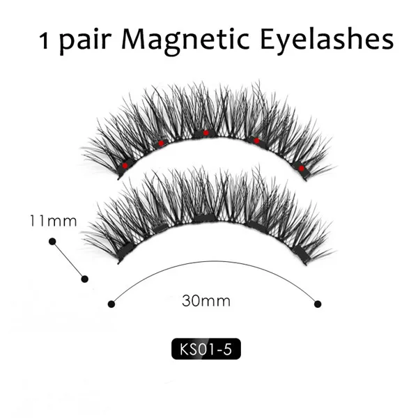 KS01-5 eyelash Новые магнитные накладные ресницы, водостойкие магнитные подводки для глаз, магнитные ресницы ручной работы, женские ресницы для макияжа, набор с пинцетом - Цвет: KS01-5 eyelash