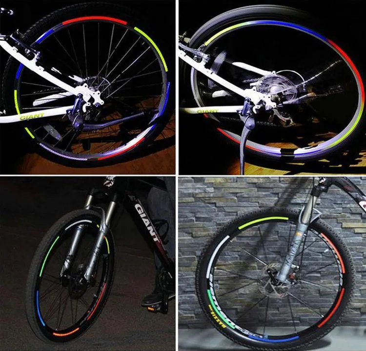 6 шт./компл. велосипедов светоотражающие наклейки обода колеса велосипеда аксессуары этикета люминесцентные отражение Пастер для спорта