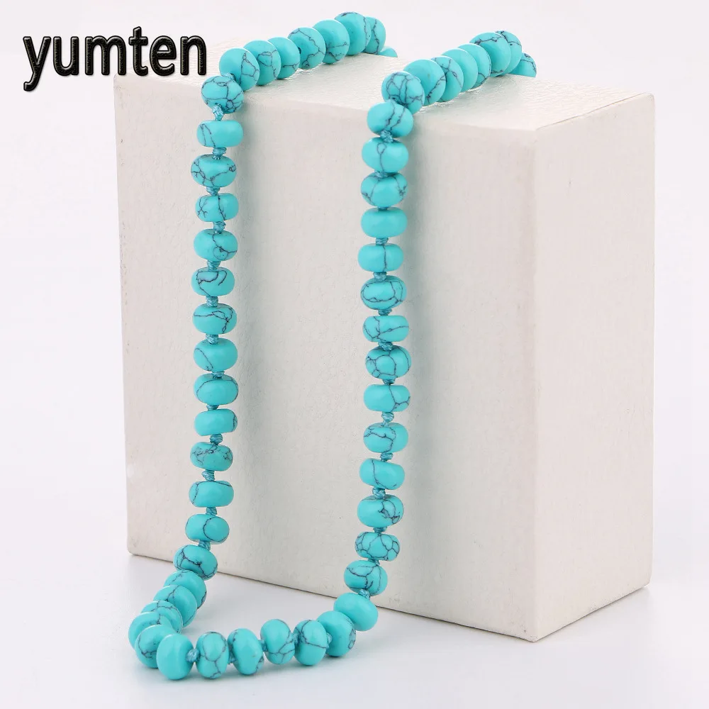 

Yumten Turquoise Necklace Power Round Natural Stone Crystal Women Jewelry Jewelry Party Gift Soy Luna Neckless Mini Crossbow Bff