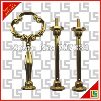 

silver or gold finish cake stand fittings / cake stand plate rods with Flower design 30 sets/bag