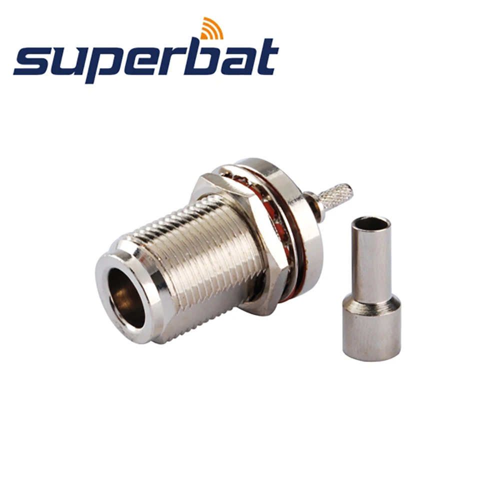 N Crimp Female Bulkhead RF Coaxial Connector for RG174 RG178 Cable