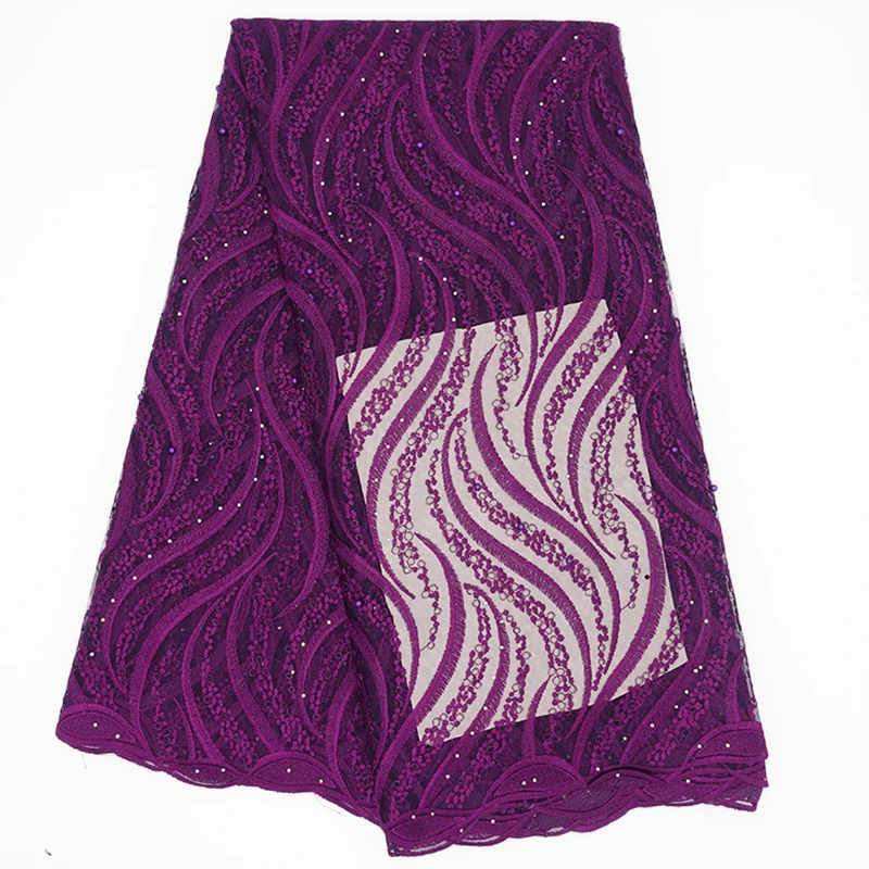 

Newest African Tulle Lace Fabrics With Stones Embroidery Net Lace African French Lace High Quality With Beads Wedding
