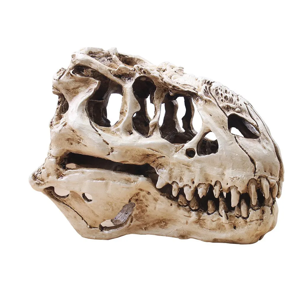 Аквариумные украшения динозавр T Rex подарки с черепами Fossil статуя коллекционные