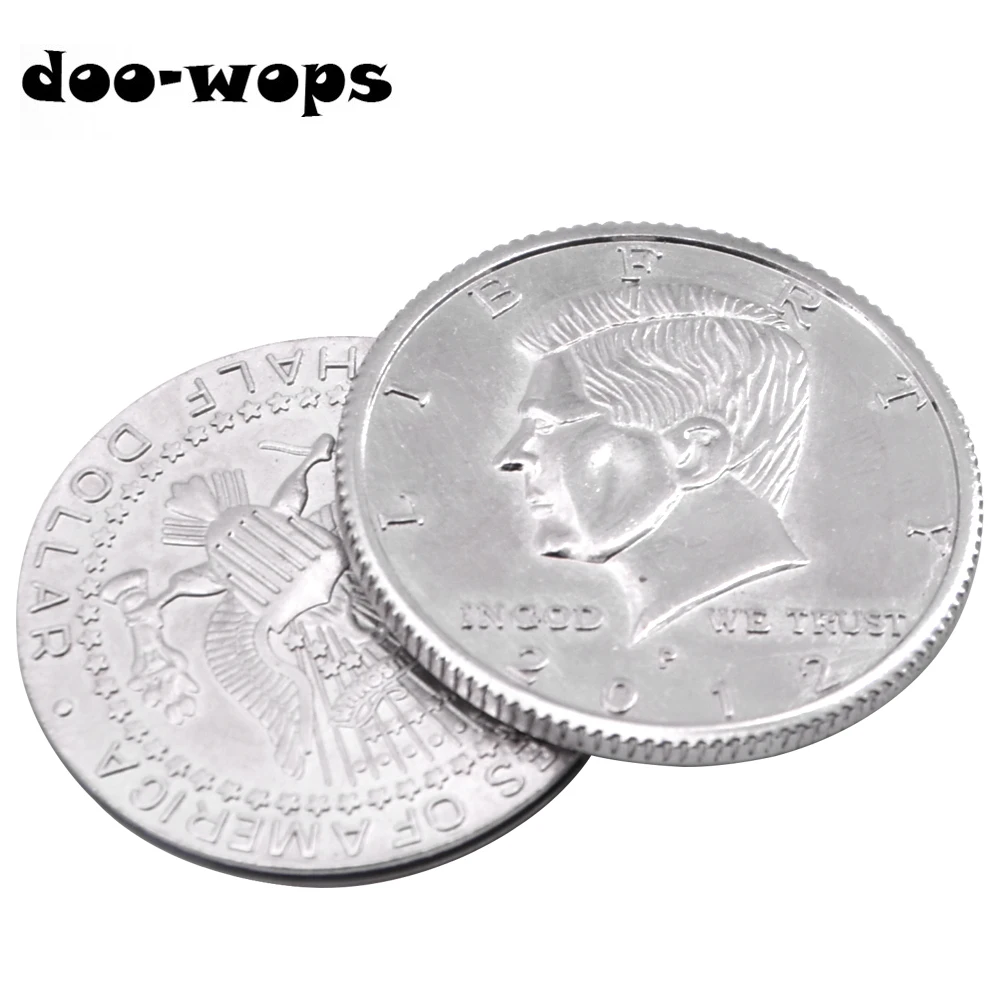 Flipper Coin Half Dollar Made with Real US Coins Magic Coin Bonus Trick 