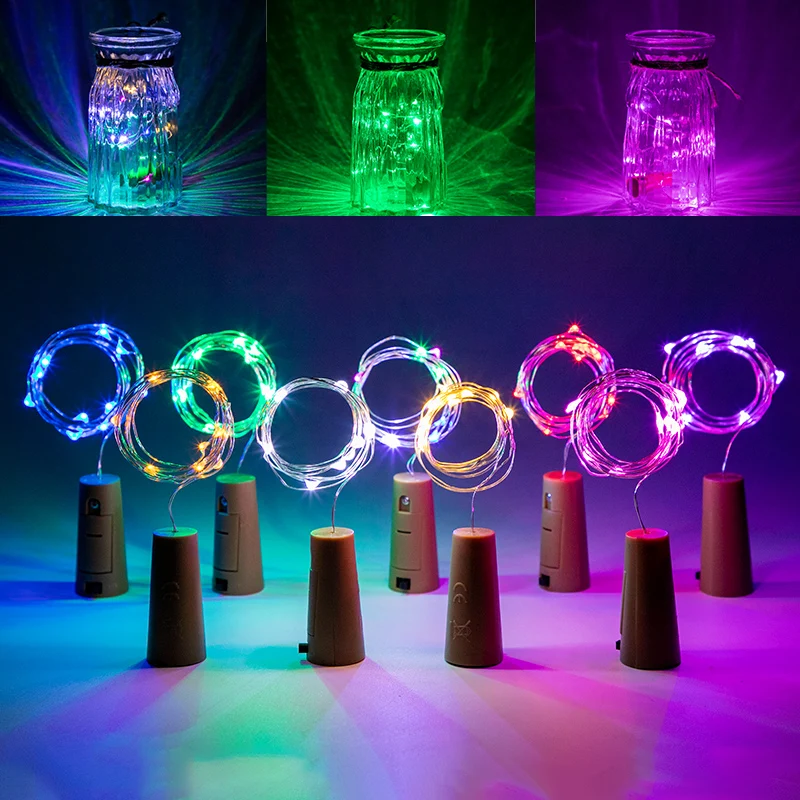10 20 30LED Copper String Wine Bottle Light with Cork Shaped Led Stopper Battery Operated Decor Wedding Party Fairy | Освещение