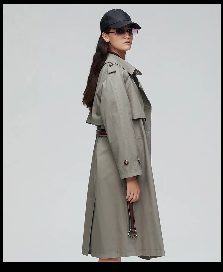 Осенний женский двубортный Тренч брендовый дизайн английский стиль ремень ветровка пальто женское пальто A634