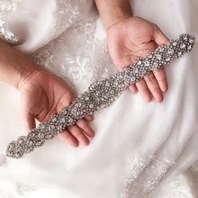 Кристалл Свадебные аксессуары тюль атласные свадебное платье ремень свадебные ленты пояс Кушак Пояс для вечернего платья для выпускного вечера