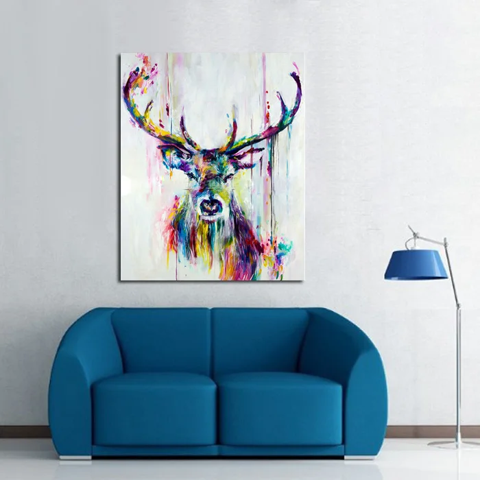 Handpainted-Oil-painting-On-Canvas-Wall-Pictures-Deer-Wall-Art-For-Living-Room-Pet-Pictures-Modern (2)