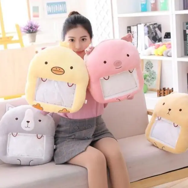 Японская плюшевая подушка аниме sumikko gurashi с теплыми руками прозрачное окно для
