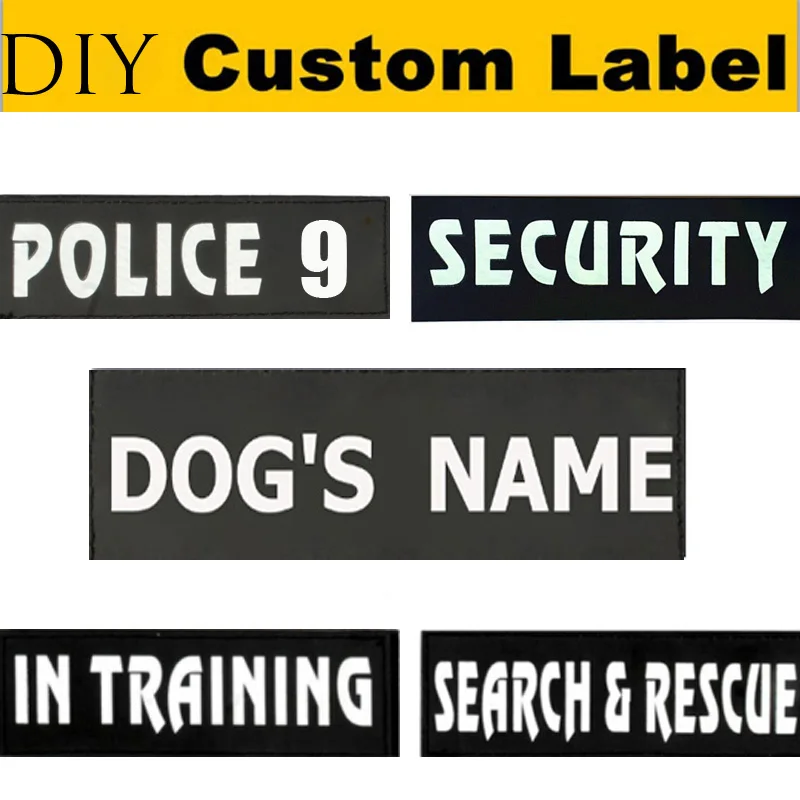 personalised dog harness labels
