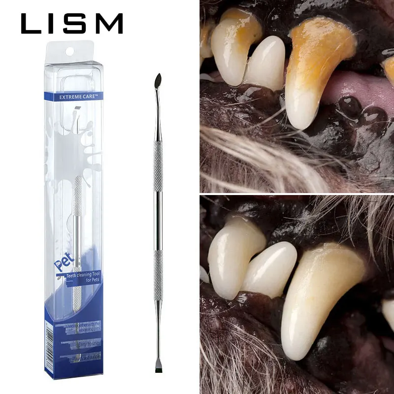 

Pet Dog Toothbrush Stainless Steel Double Head Tooth Cleaning Tool Brush Teeth Bad Breath Tartar Care For Dogs Cats Supplies
