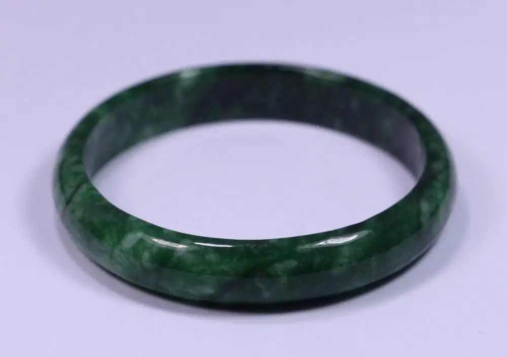 

VERY FINE GREEN WHITE RARE NATURAL JADEITE JADE BRACELET BANGLE 65MM a 5.19