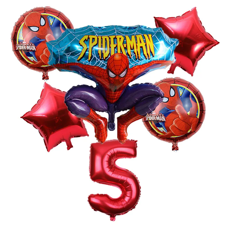6 шт./лот шары с изображениями Человека-паука 32 дюйма Количество воздушных шаров набор Человек-паук вечерние надувные гелиевые фольгированные шары украшения на день рождения
