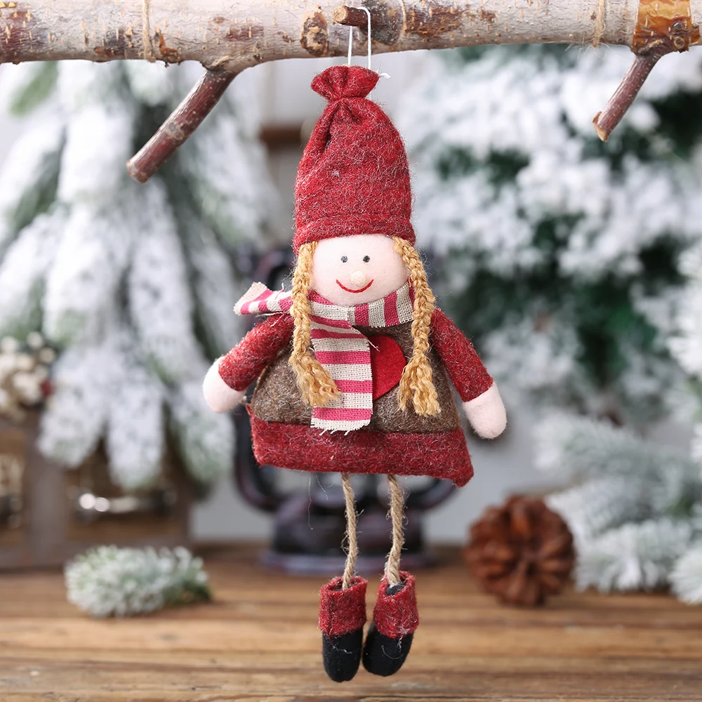 Angel Boy Girl Elf Santa Clause Plush Doll Christmas Tree Decor Hanging Pendant Ornament Christmas Decoration for Home Xmas - Цвет: 10