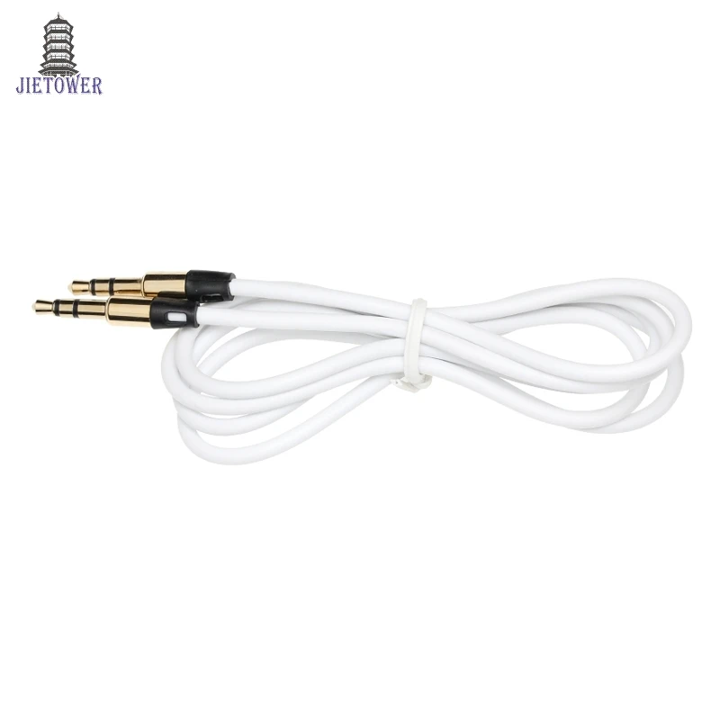 300pcs/lot Aux Cable Jack 3.5mm Colorful M To M Metal Audio Cable For