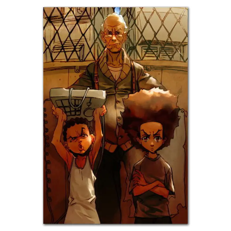 

Q1953 Posters and Prints The Boondocks Anime Cartoon Comic Series Tv Series Art Poster Canvas Painting Home Decor