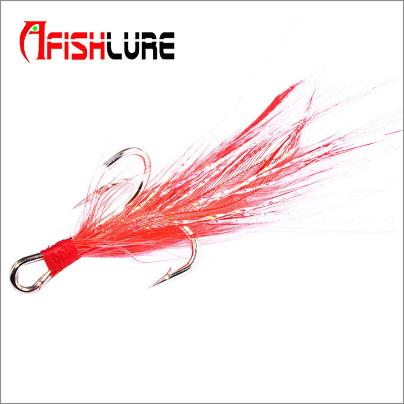 

3pcs/set Fishing Soft Lures Treble Hooks Feather Barbed Fishhooks Tackles Accessories Fishing Tool Kit