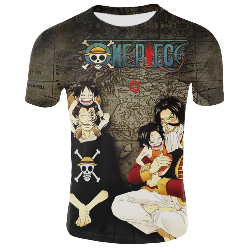 

Anime Summer One Piece Men Monkey D Luffy T Shirts Short Sleeve Cotton Anime Zoro