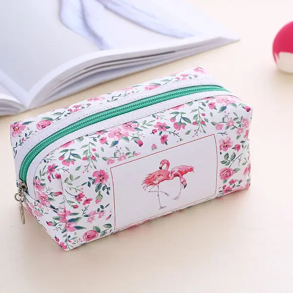 Чехол для карандашей с Фламинго Astuccio Kawaii Lapices сумка Etui Pennen Estuche Kawaii чехол для карандашей Plumier Scolaire Fille школьный мешочек - Цвет: Pink flower