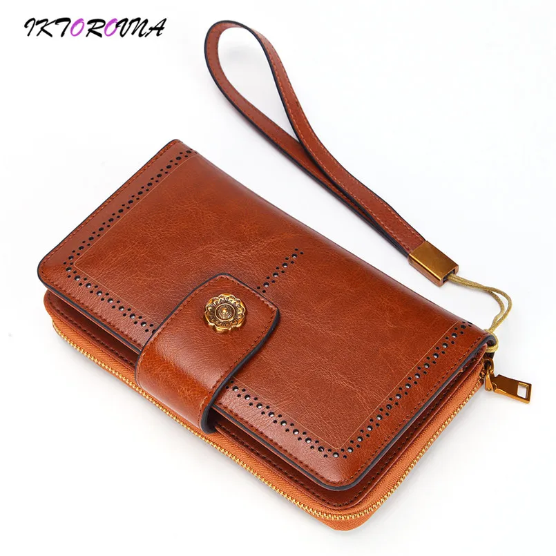 

IKTOROVNA Fashion Women Wallet Genuine Leather Female Money Bags Hot Sale Lady Girl Gift for Birthday with Cards Holder Pocket