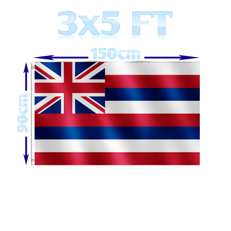 

BENFACTORY Store 3x5 Foot Hawaii State Flag Single Layer 100D Polyester Hawaiian HI Flags with Brass Grommets