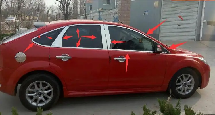 

For ford Focus Mk3 2005-2012 Sedan Chrome Door Upper Bottom Window Lining Frame Sill Belt Trim Cover Molding Garnish 20pcs