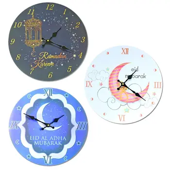 

Electronic Frameless 3D Wall Clock Decal Sticker Muslim Ramadan Eid Mubarak Home Decoration