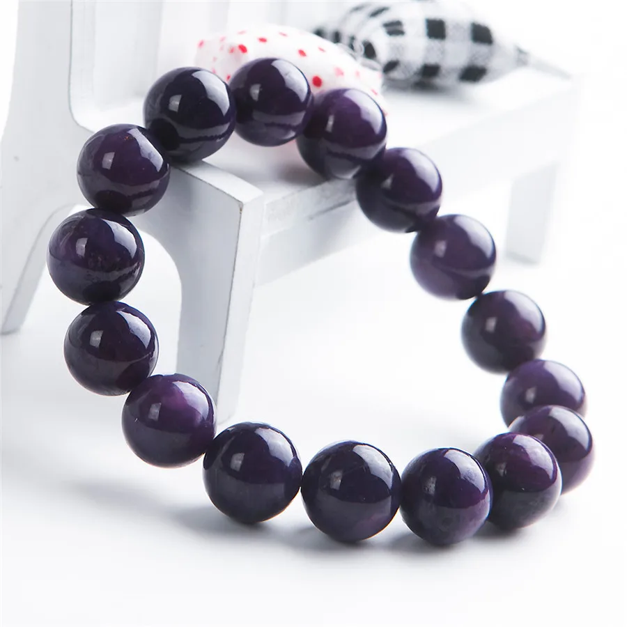 Genuine Natural Purple Charoite Gems Round Healing S Beads Jewelry Charm Women Bracelet 13mm (6)