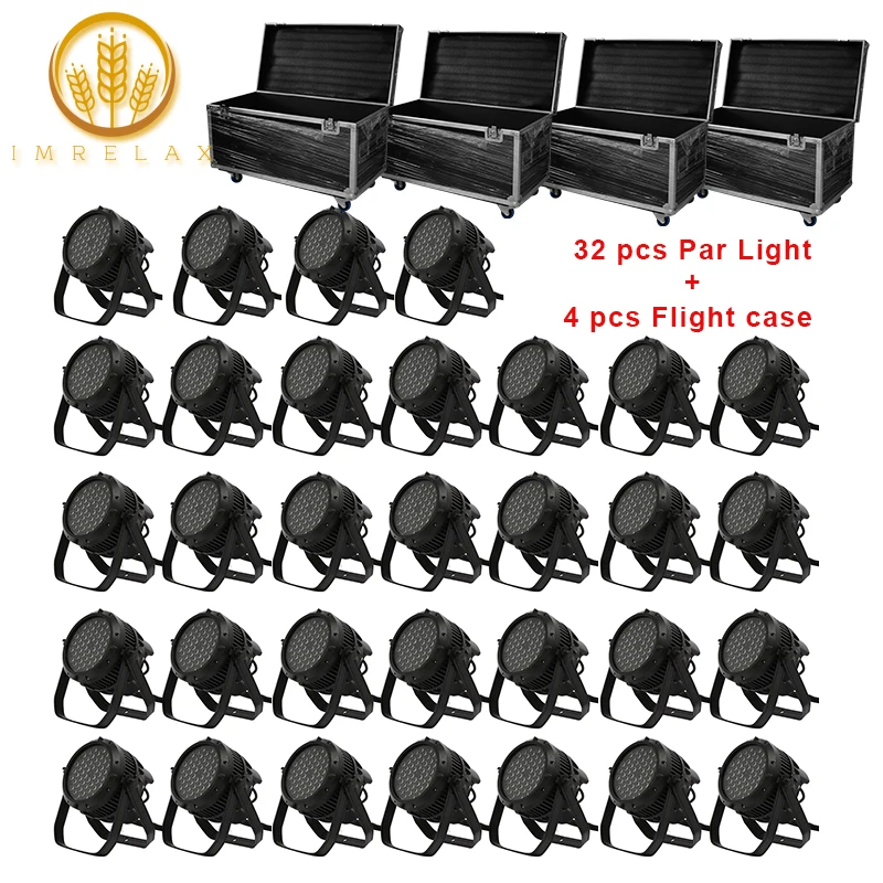

IMRELAX 32pcs Super Brightness 54x3w RGBW 4in1 LED Par Light With Flight Case Package Waterproof Outdoor Stage & Party DMX Light