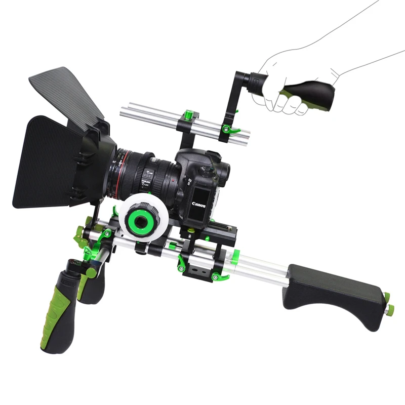 

5 in 1 DSLR Rig Kit C shape Stabilizer Shoulder Mount Rig/Matte Box/Follow Focus/Dslr Cage for Canon Nikon Sony DSLR Camera Vide