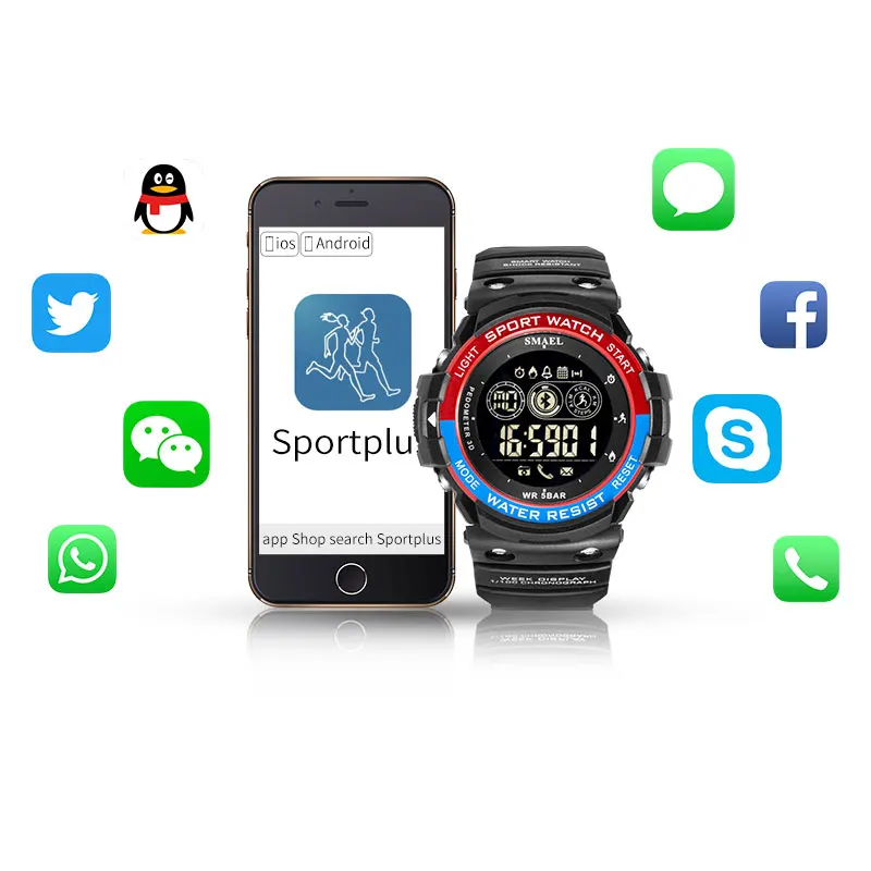 Мужские Цифровые спортивные мужские часы SMAEL бренд Kahki стильные уличные модные часы светодиодный дисплей 1602 наручные часы хронограф Автоматическая Дата