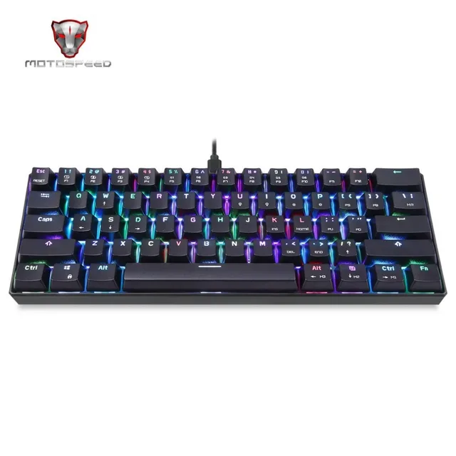Best Offers Motospeed RGB LED Backlight 61 Keys Mechanical Keyboard Wired Gaming Keyboard for PC Desktop Tablets Hot Sale Drop Shipping