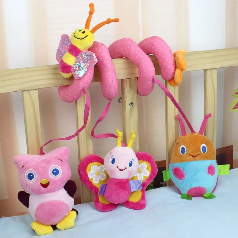 Детские игрушки розовый пчелиная кровать обмотка с музыкой Галтовочное кольцо бумага детские развивающие игрушки кроватка спираль