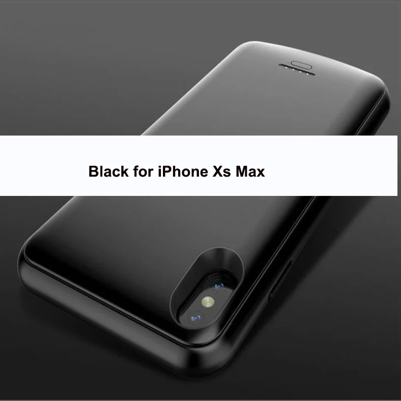 Чехол для аккумулятора Vogek, внешний аккумулятор для iphone XR XS MAX, 5000 мА/ч, Магнитная Адсорбция, чехол для зарядного устройства для iphone 6, 7, 8 plus - Цвет: Black for XS Max