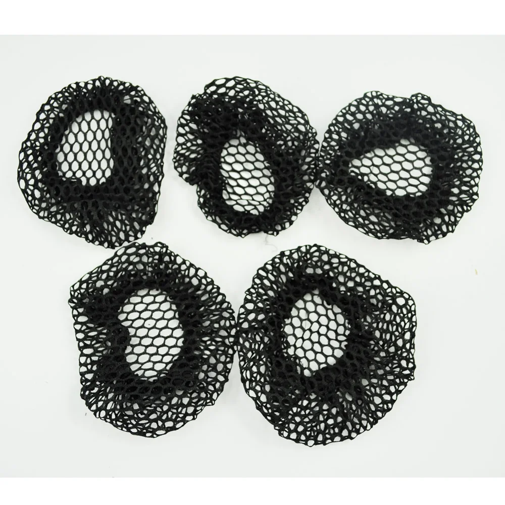 

HOT 5 Pcs Black Mesh Elastic Bun Cover Hairnets for Women