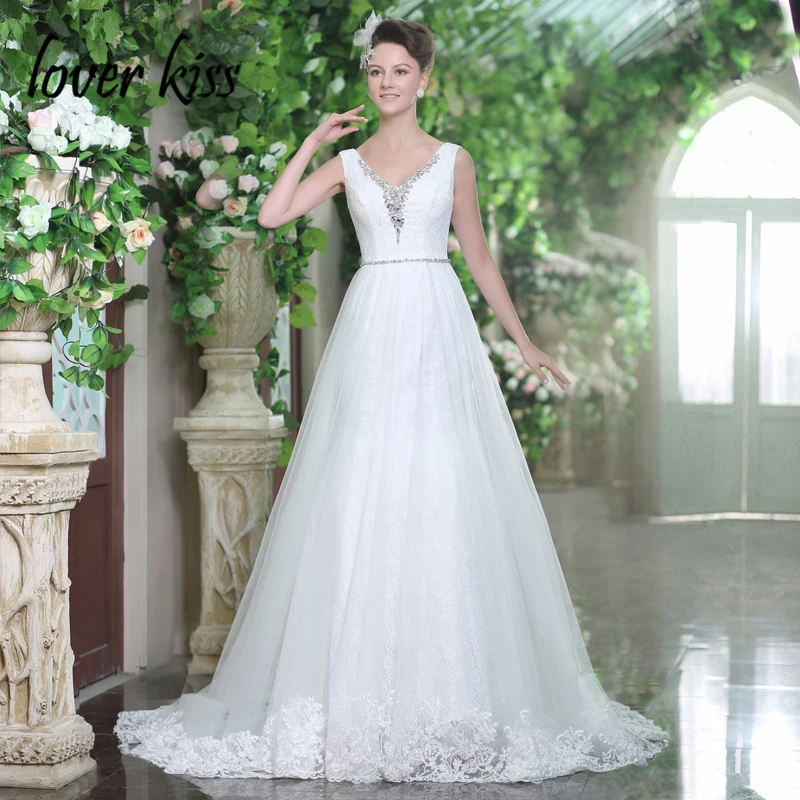 Precio Especial Lover Kiss Vestidos De Novia Elegante Linea De Forma De A Vestido De Novia Bohemio De Encaje Vestidos De Novia Con Cuentas Vestidos De Novia Personalizado Casamento Robe Marier September
