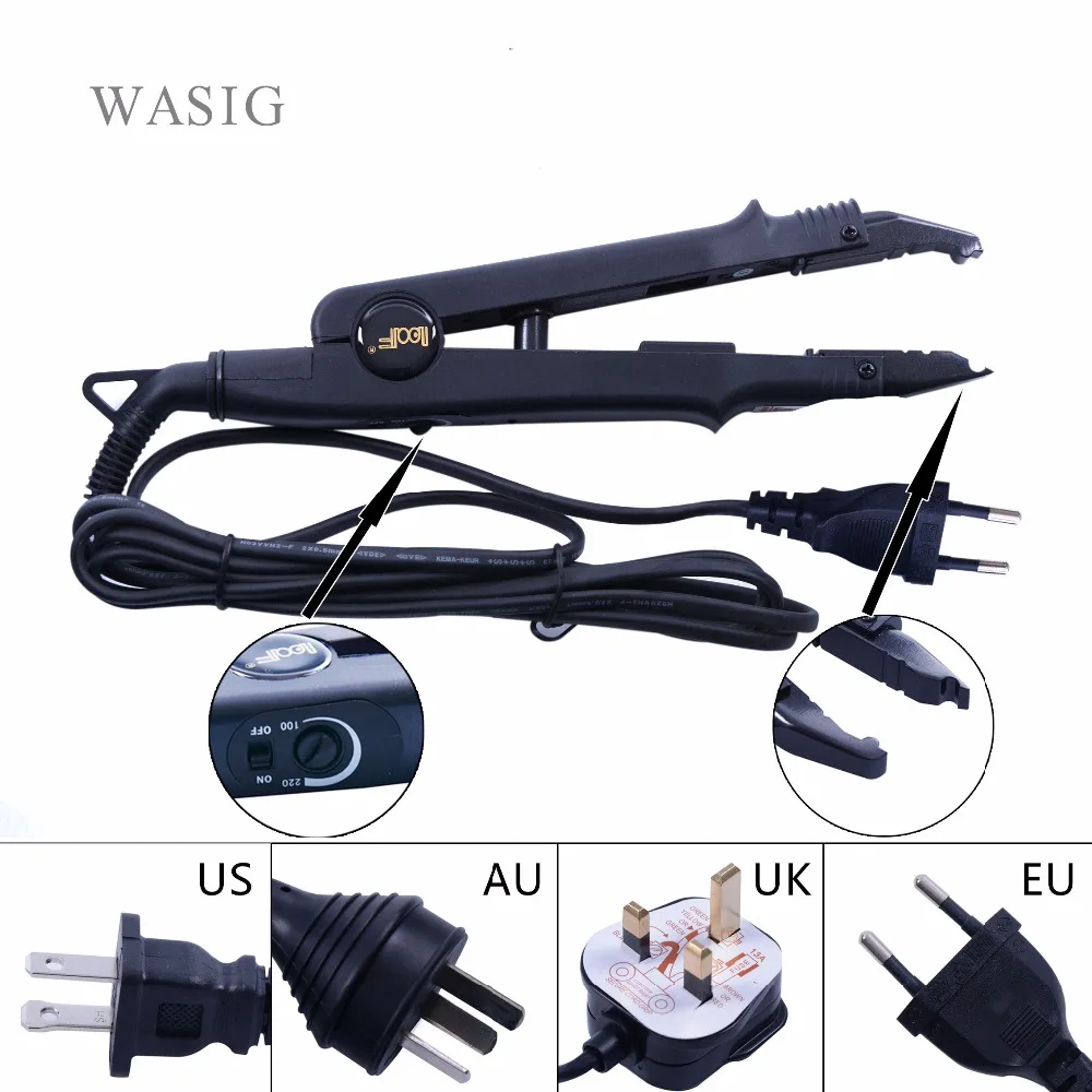 

Adjustable Temperature A tip Professional Hair Extension Fusion Iron Heat Connector Wand Iron Melting Tool+EU,AU,US,UK outlet