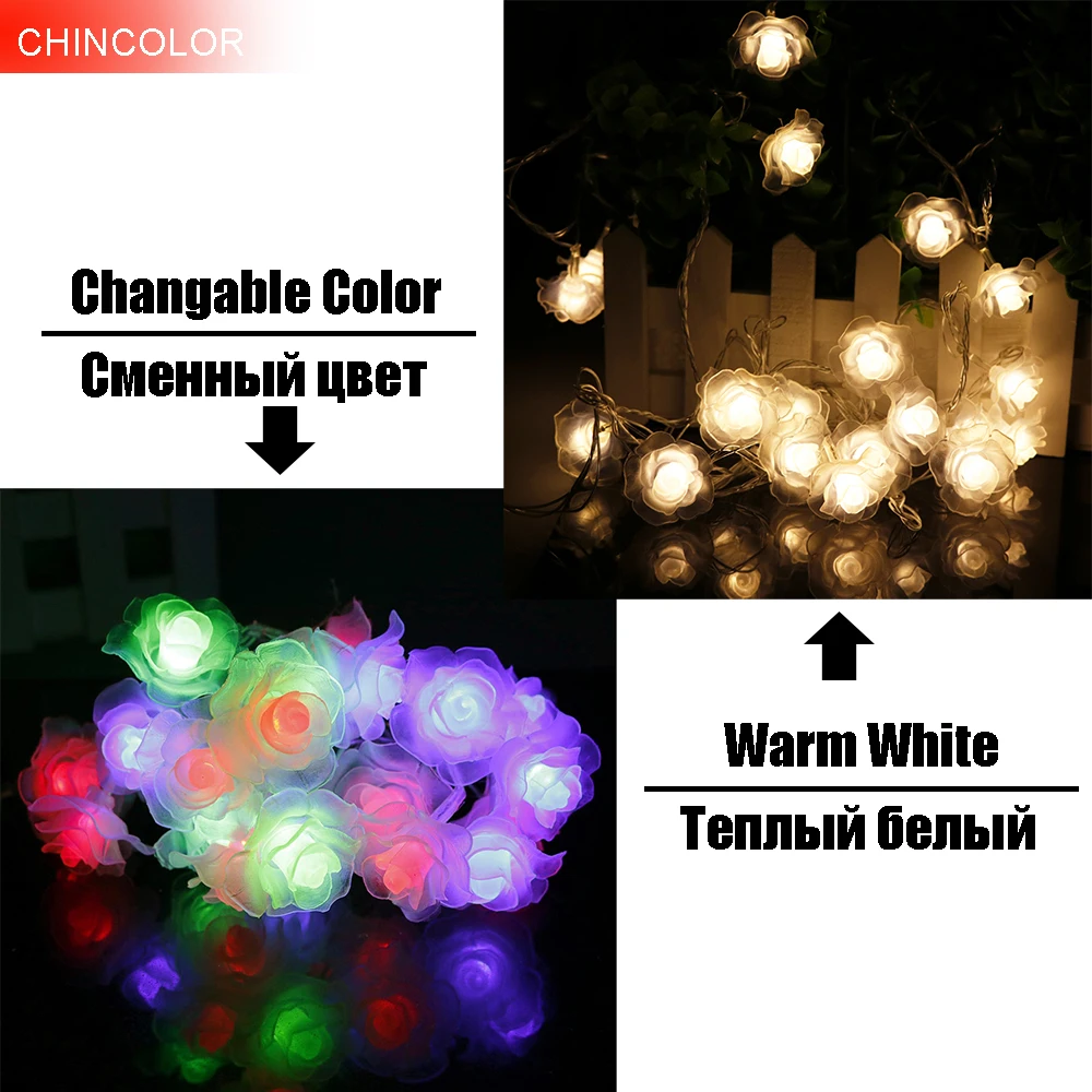 Love Rose LED String Lighting 10-20leds nightlight 9 Colors Valentine' Day Flower Party Wedding Christmas Fairy Decor JH Love Rose LED String Lighting 10-20leds nightlight 9 Colors Valentine' Day Flower Party Wedding Christmas Fairy Decor JH