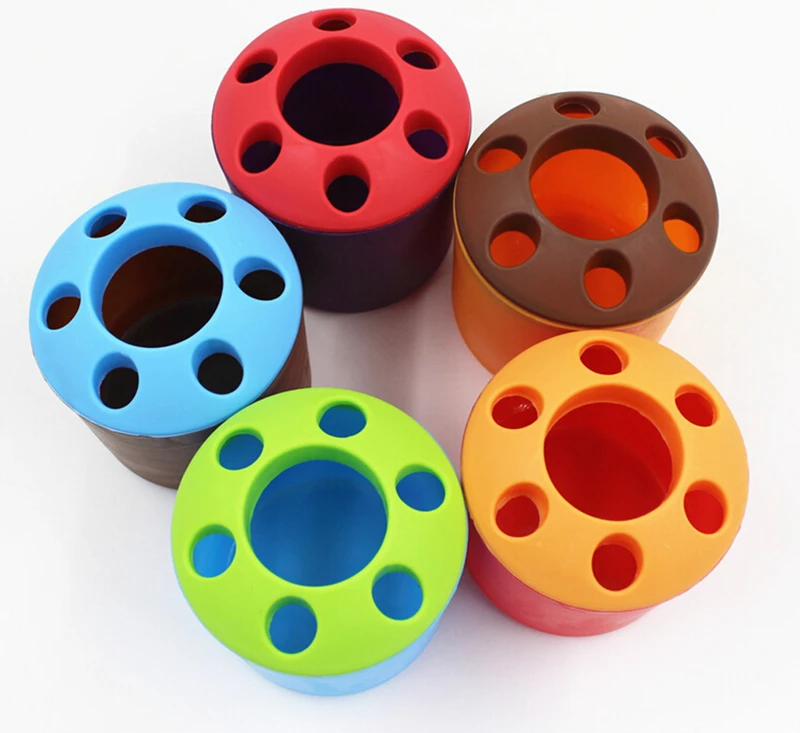 1 قطعة متعددة الوظائف 6 فتحات البلاستيك أقلام رصاص صندوق تخزين مكتب الحمام قوس كوب أصحاب المنظمون سكين و شوكة