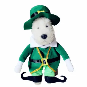 

KKWL Dog Sets Pets Turned Into Funny Costumes Standing With Christmas Elf Prince Decoration Clothes Suit Funny Outfit Standing