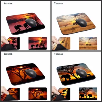 

Yuzuoan Customized Support Elephants at Dusk Rubber Soft Mouse Black Desk Mousepads 220X180x2mm and 200x250x2mm and 250x290x2mm