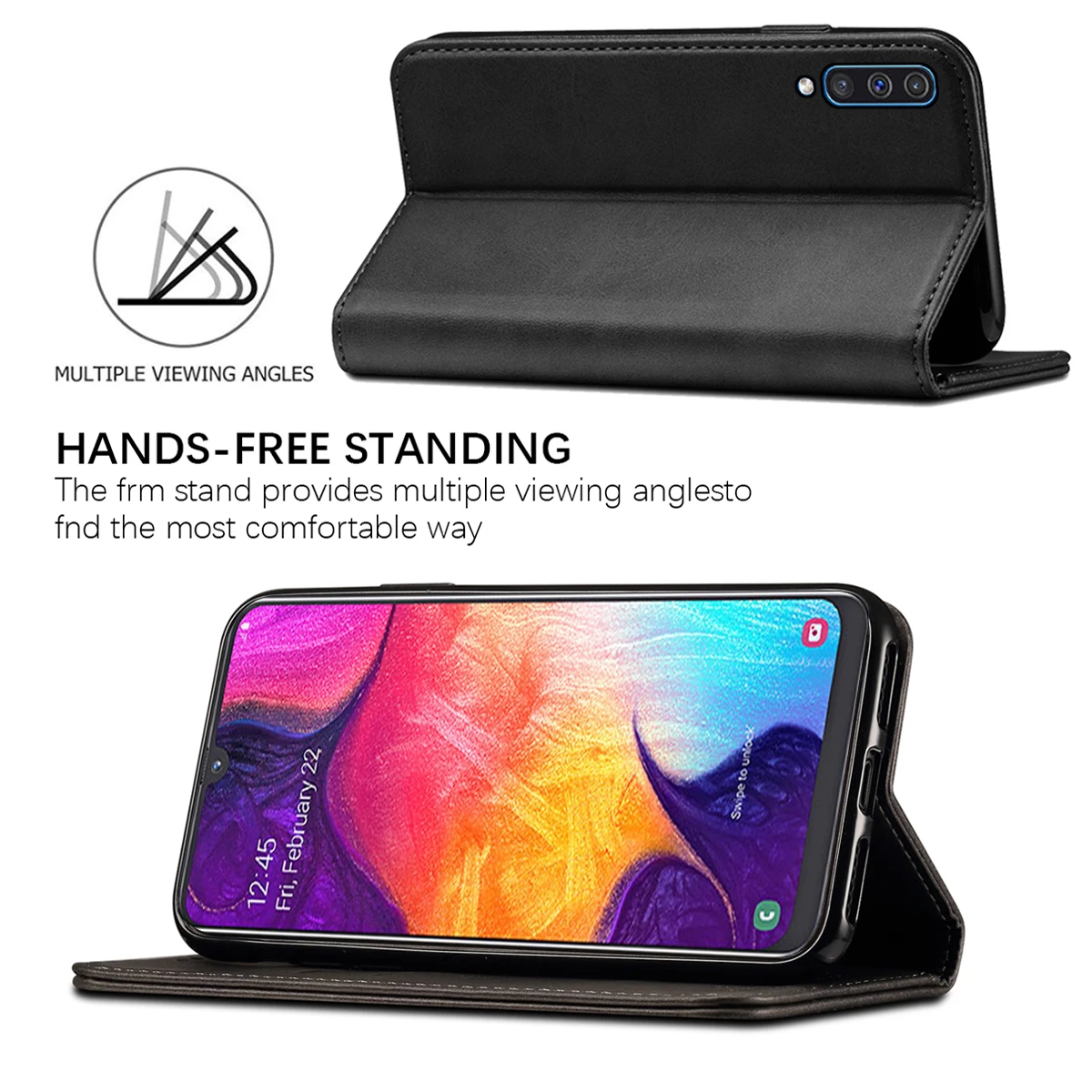 Кожаный чехол для Samsung Galaxy A50 A40 A30 A20 A10 телячья кожа PU Бумажник Флип Kickstand Броня