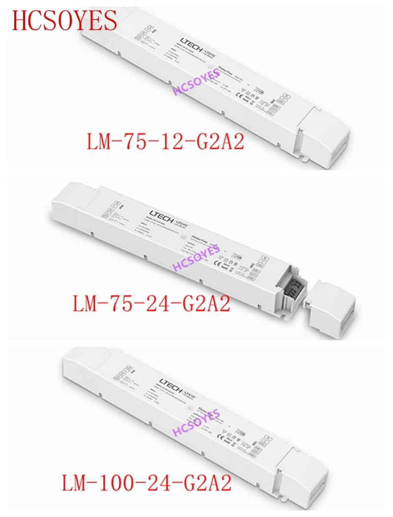 

LETCH LM-75-12-G2A2/LM-75-24-G2A2/LM-100-24-G2A2 100W 24VDC constant voltage 0-10V/1-10V dimming color power supply 200-240Vac