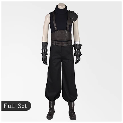 Game Final Fantasy VII Remake Cloud Strife Cosplay Costume Cloud Strife Outfit Halloween Costumes For Adult Men Custom Made - Цвет: full set