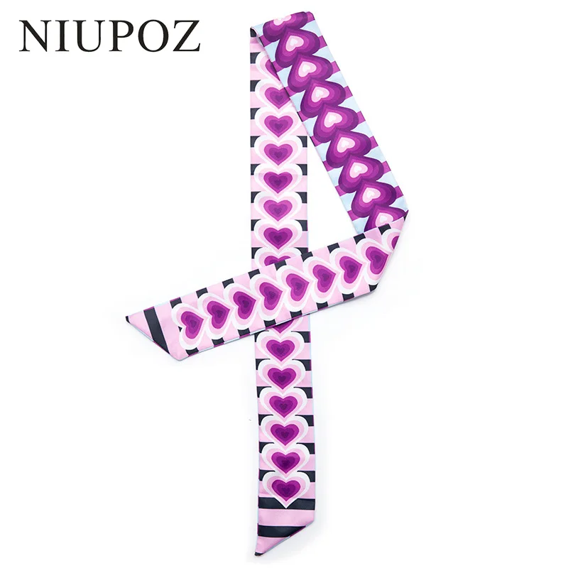 New Fashion Design Korean style Love Bag Handbag Small Twill Silk Scarf Ribbon Women Tie Headband Neck Hair Accessories M303 |