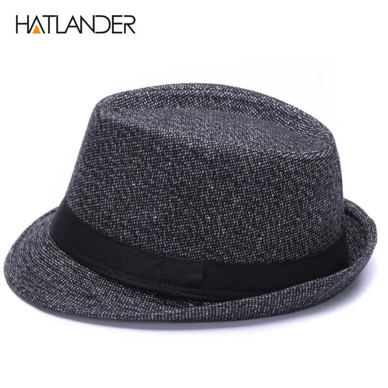 Мужская винтажная шляпа трилби от бренда HATLANDER осенне зимняя Кепка в стиле джаз
