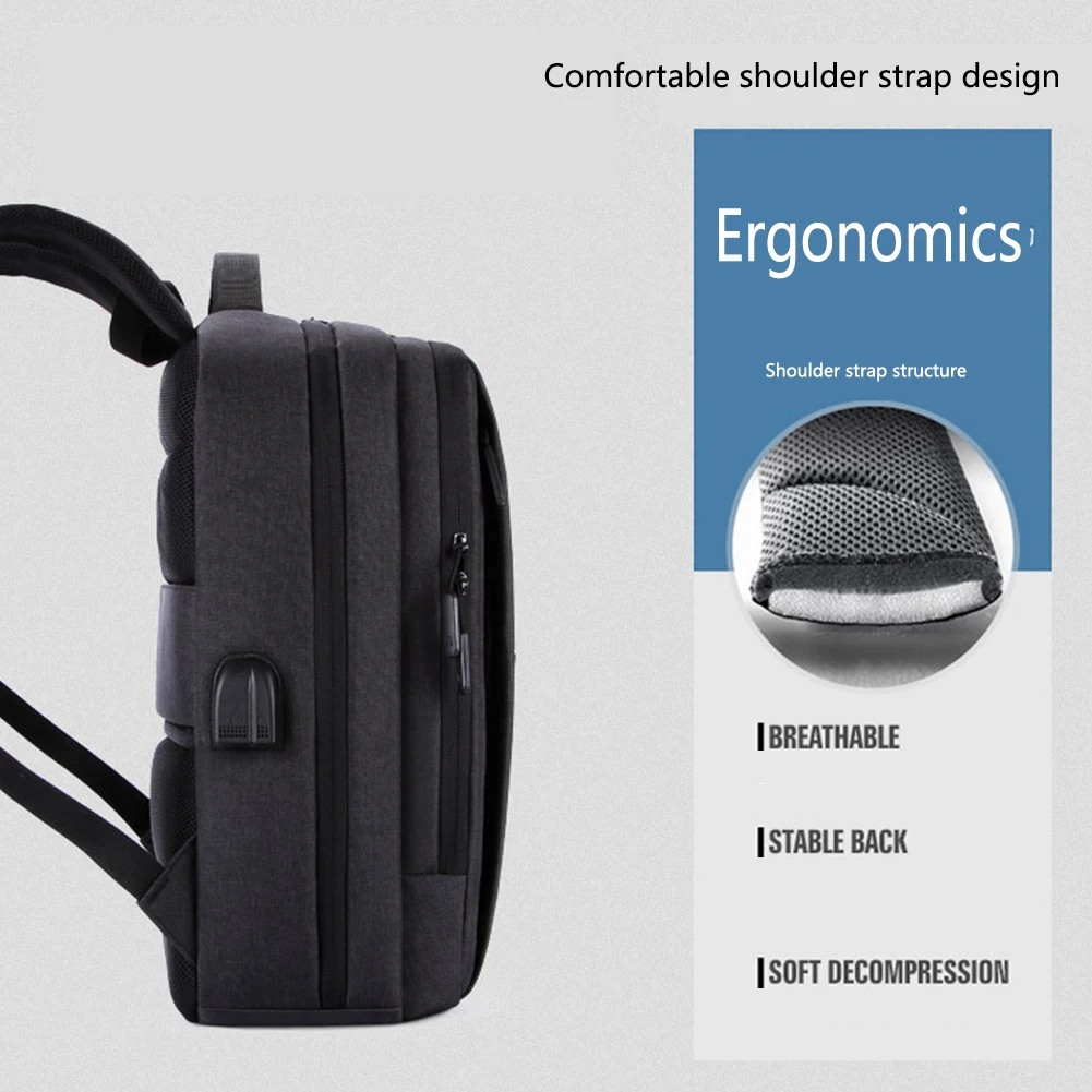 

Computer USB Charging Notebook Travel Bag Casual Large Capacity Outdoor Laptop Backpack Business Multifunction Water Resistant