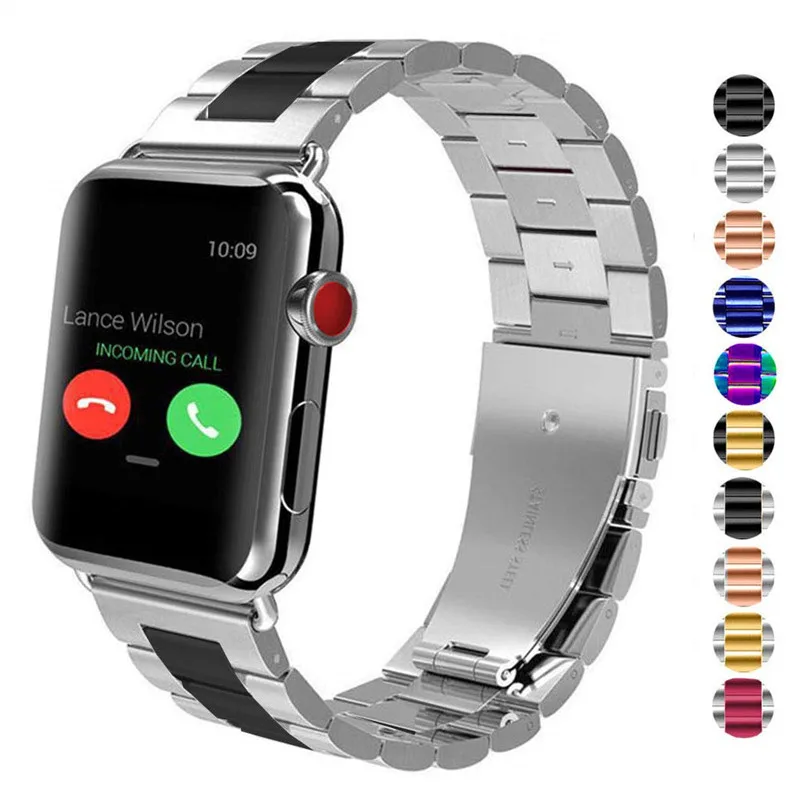 Ремешок для Apple Watch Band 44 мм 40 металлический сменный Браслет из нержавеющей стали